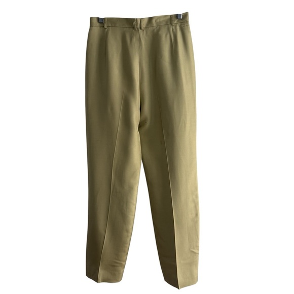 🌺CARLISLE Green Silk High Waisted Trousers Size 4 -- VINTAGE SWEETNESS!!!🌺 - Picture 2 of 5